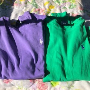 2 medium long sleeve Ralph Lauren Polo shirts